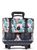 Cartable  Roulettes Fille 2 Compartiments Cameleon Rose vintage fantasy PBVGCR38