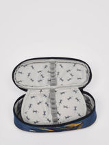 Trousse 1 Compartiment Cameleon Bleu vintage fantasy PBVGPLUM-vue-porte