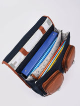 Cartable  Roulettes 2 Compartiments Cameleon Bleu vintage urban PBVBCR38-vue-porte