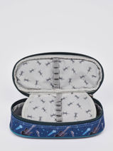 Trousse 1 Compartiment Cameleon Bleu vintage urban PBVBPLUM-vue-porte