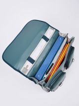 Cartable 2 Compartiments Cameleon Bleu vintage north PBVWCA38-vue-porte