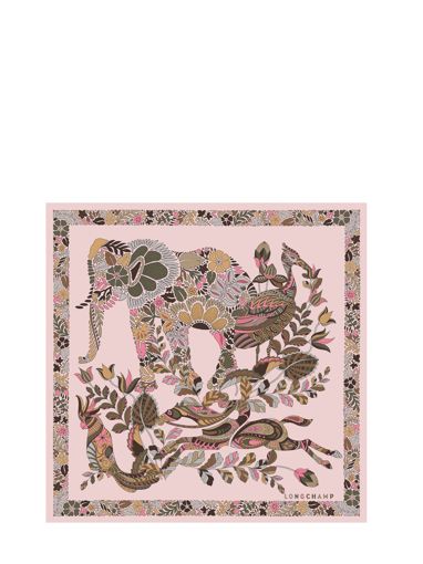 Longchamp Soie unie Foulard Rose