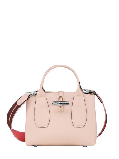 Longchamp Roseau box Sac port main Rose