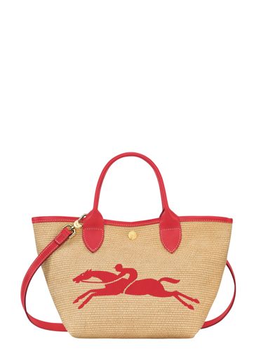 Longchamp Le panier pliage Sac port main Rouge