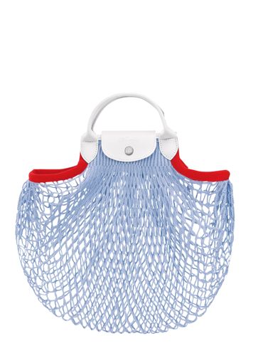 Longchamp Le pliage filet tricolore Besace Bleu