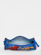 Trousse 1 Compartiment Spider man Bleu tangled webs 3369-vue-porte