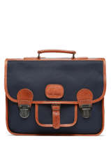 Cartable L'colier Cuir Paul marius Bleu ecolier CARTAECO