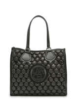 Sac Cabas L Bubble Nylon Et Cuir Lancel Noir cabas d'ete A12536