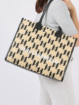 Sac Cabas K/skuare Raphia Karl lagerfeld Beige k skuare 235W3022-vue-porte