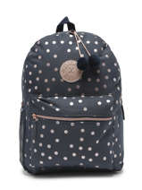 Sac  Dos 2 Compartiments Milky kiss Bleu i like dots 3475