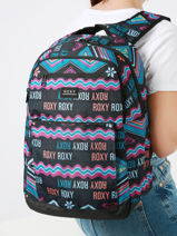 Sac  Dos 3 Compartiments Roxy Multicolore back to school RJBP4665-vue-porte