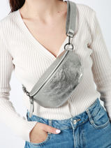 Sac Banane Nine Cuir Milano Argent nine NI19091N-vue-porte