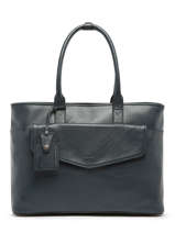 Business Tas Foulonn Leder Met 15" Laptopvak Etrier Blauw flandres EFLA823B