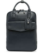 Sac  Dos Business Flandres 1 Compartiment Cuir Etrier Bleu flandres EFLA8271