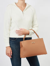 Handtas Violet Leder Nathan baume Bruin eden 1-vue-porte