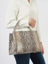 Sac Port Main Violet Python Cuir Nathan baume Beige reptile 1PY-vue-porte