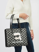Sac Port paule K Ikonic 2.0 Cuir Karl lagerfeld Noir k ikonic 2.0 235W3091-vue-porte