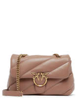 Sac Bandoulire Love Bag Puff Cuir Pinko Marron love bag puff A0F2