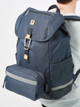 Sac  Dos 1 Compartiment + Pc 15" Faguo Bleu backpack 23LU0910-vue-porte