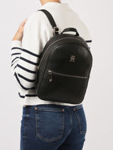 Sac  Dos Tommy hilfiger Noir iconic tommy AW15086-vue-porte