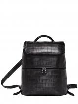 Longchamp Croco block Sac � dos Noir
