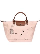Longchamp Le Pliage Cage aux Oiseaux Sac port main Rose