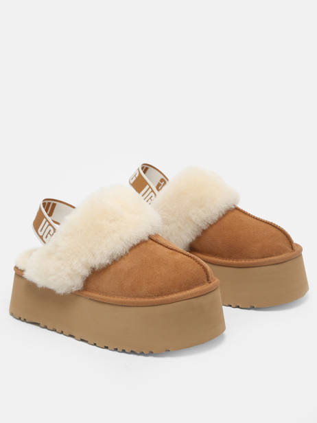 Mules Avec Brides Funkette En Cuir Ugg Marron women 1113474 vue secondaire 3