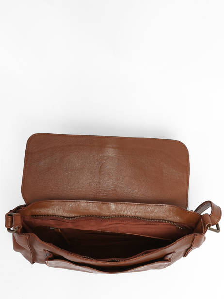 Sac Bandoulière Cow Cuir Basilic pepper Marron cow BCOW60 vue secondaire 3