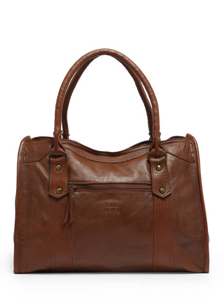 Schoudertas Cow A4 Leder Basilic pepper Bruin cow BCOW31