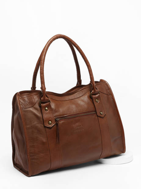 Schoudertas Cow A4 Leder Basilic pepper Bruin cow BCOW31 ander zicht 2