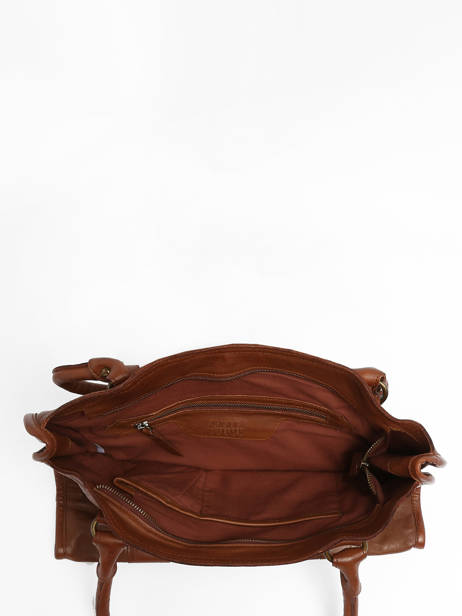 Schoudertas Cow A4 Leder Basilic pepper Bruin cow BCOW31 ander zicht 3