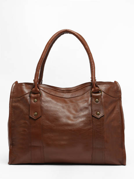 Schoudertas Cow A4 Leder Basilic pepper Bruin cow BCOW31 ander zicht 4