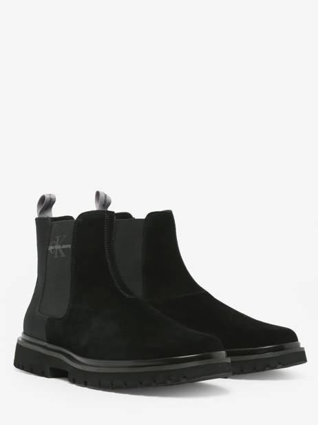 Chelsea Boots Uit Leder Calvin klein jeans Zwart men 76400T ander zicht 3