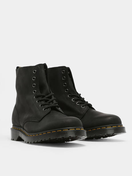 Enkellaarzen 1460 Pascal Waxed Uit Leder Dr martens Zwart unisex 30666001 ander zicht 2