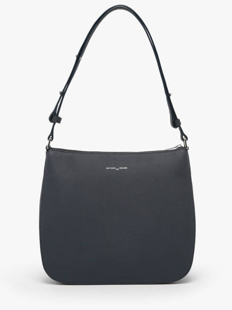 Sac Porté épaule Lou Cuir Nathan baume Bleu egee 5 vue secondaire 4