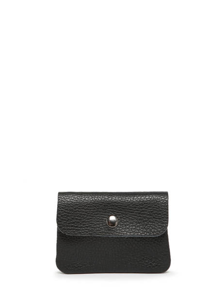 Porte-monnaie Cuir Milano Noir caviar CA23092