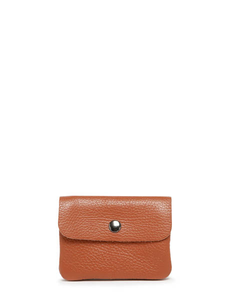 Porte-monnaie Cuir Milano Marron caviar CA23092