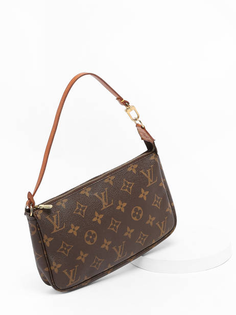 Preloved Louis Vuitton Minitas Pouch Monogram Brand connection Bruin louis vuitton AAZ0834 ander zicht 2