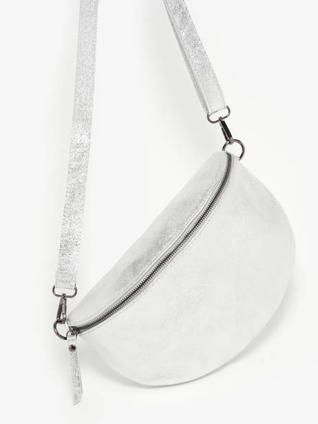 Sac Banane Nine Cuir Milano Argent nine NI21123 vue secondaire 2