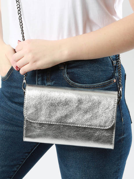 Cross Body Tas Nine Leder Milano Zilver nine NI23064N ander zicht 1