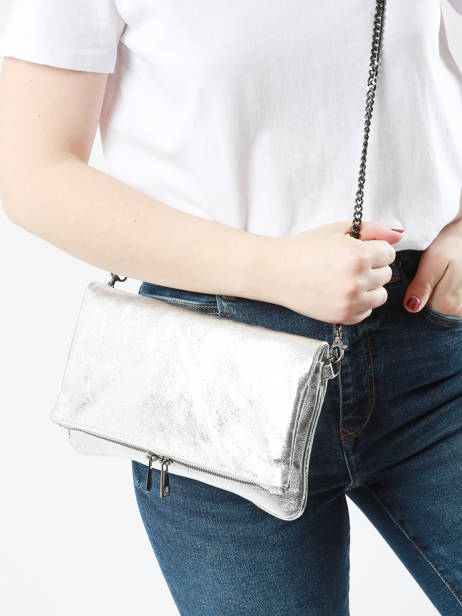 Cross Body Tas Nine Leder Milano Zilver nine NI22112N ander zicht 1
