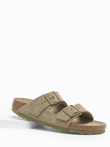 Mules Arizona En Cuir Birkenstock Vert men 1019088 vue secondaire 1