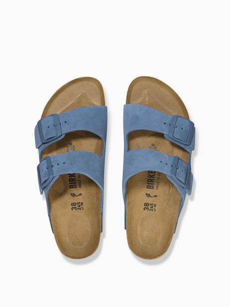 Slippers Uit Leder Birkenstock Blauw women 1026820 ander zicht 4