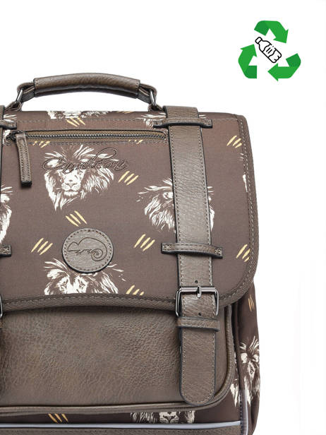 Rugzak 2 Compartimenten Cameleon Bruin vintage urban PBVBSD39 ander zicht 2