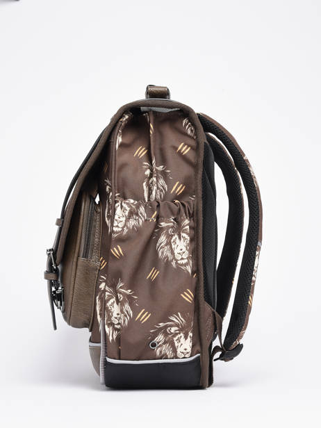 Rugzak 2 Compartimenten Cameleon Bruin vintage urban PBVBSD39 ander zicht 3