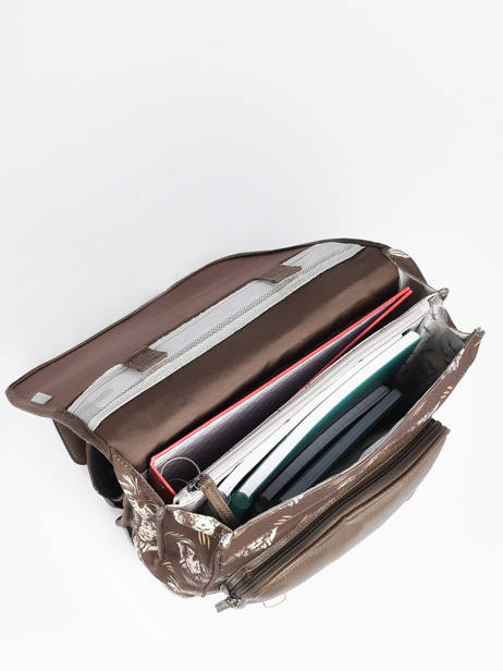 Rugzak 2 Compartimenten Cameleon Bruin vintage urban PBVBSD39 ander zicht 4