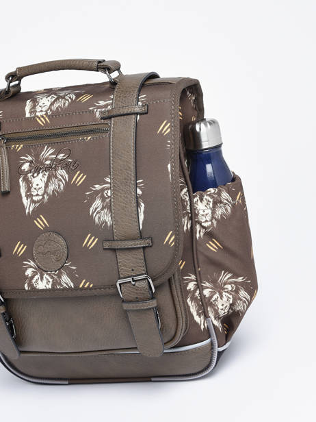 Rugzak 2 Compartimenten Cameleon Bruin vintage urban PBVBSD39 ander zicht 6