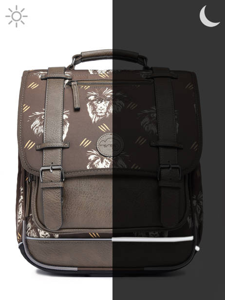 Rugzak 2 Compartimenten Cameleon Bruin vintage urban PBVBSD39 ander zicht 7