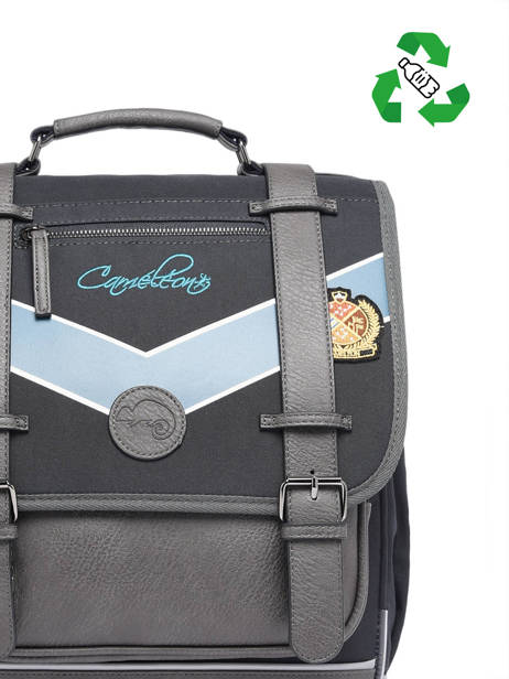 Rugzak 2 Compartimenten Cameleon Blauw vintage urban PBVBSD39 ander zicht 2