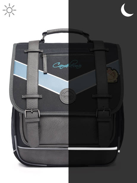 Rugzak 2 Compartimenten Cameleon Blauw vintage urban PBVBSD39 ander zicht 7